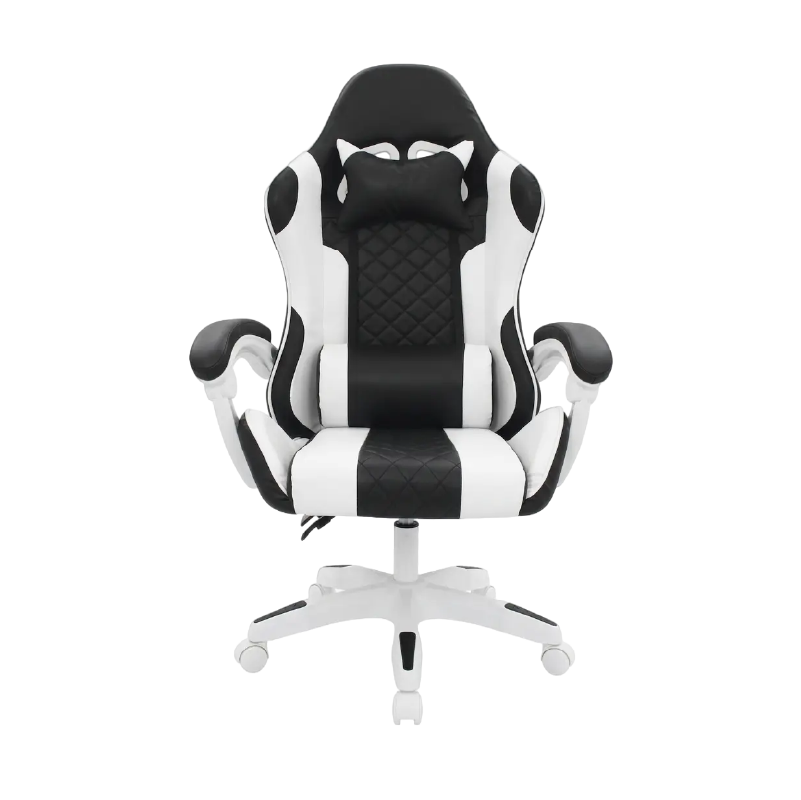 silla gamer ergonómica reclinable negro y blanco