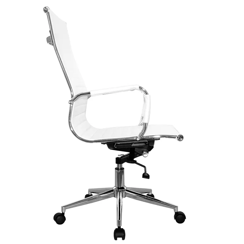silla gerencial en cuero sintético blanca