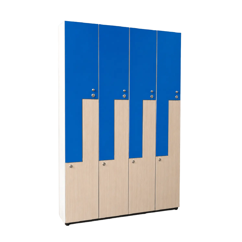 Locker de 10 puestos en MDF con cerradura azul