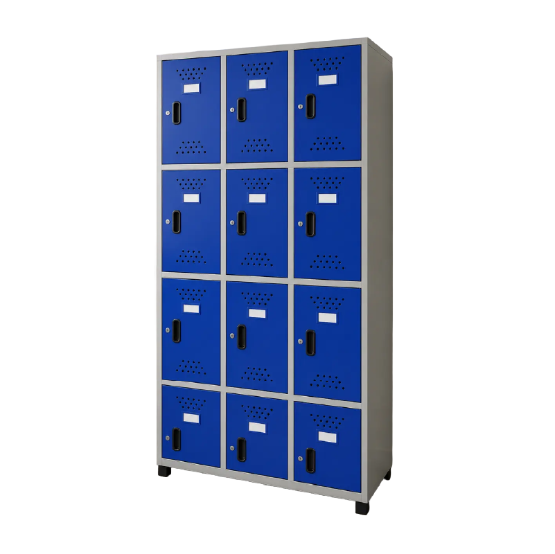 Locker metálico de 12 puestos para oficina, colegio o empresa
