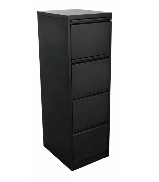 Archivador metalico 4 gavetas negro para oficina e instituciones
