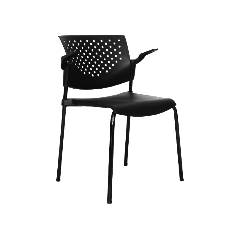 Silla Interlocutora para oficina recepcion y sala de espera negra butterfly