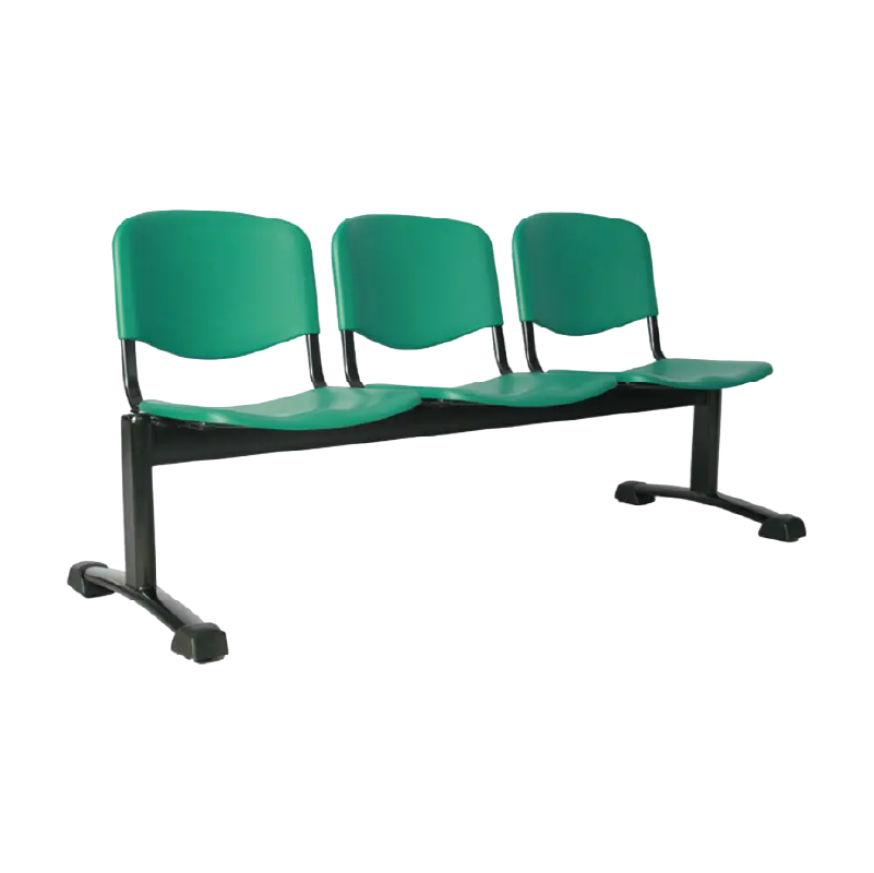 Silla Tándem Iso de 3 Puestos en Polipropileno verde