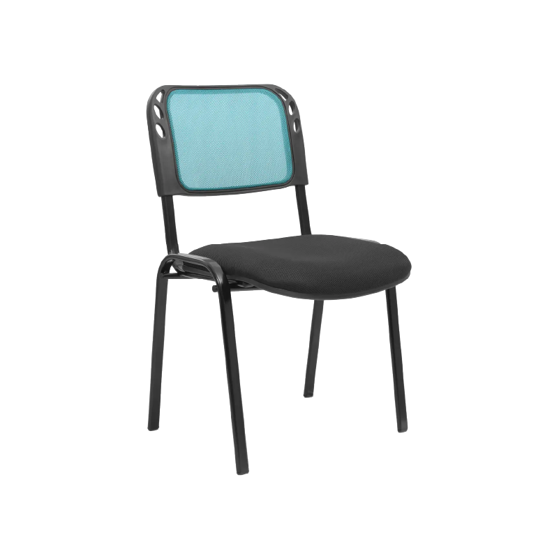 Silla interlocutora para oficina isoceles con malla verde