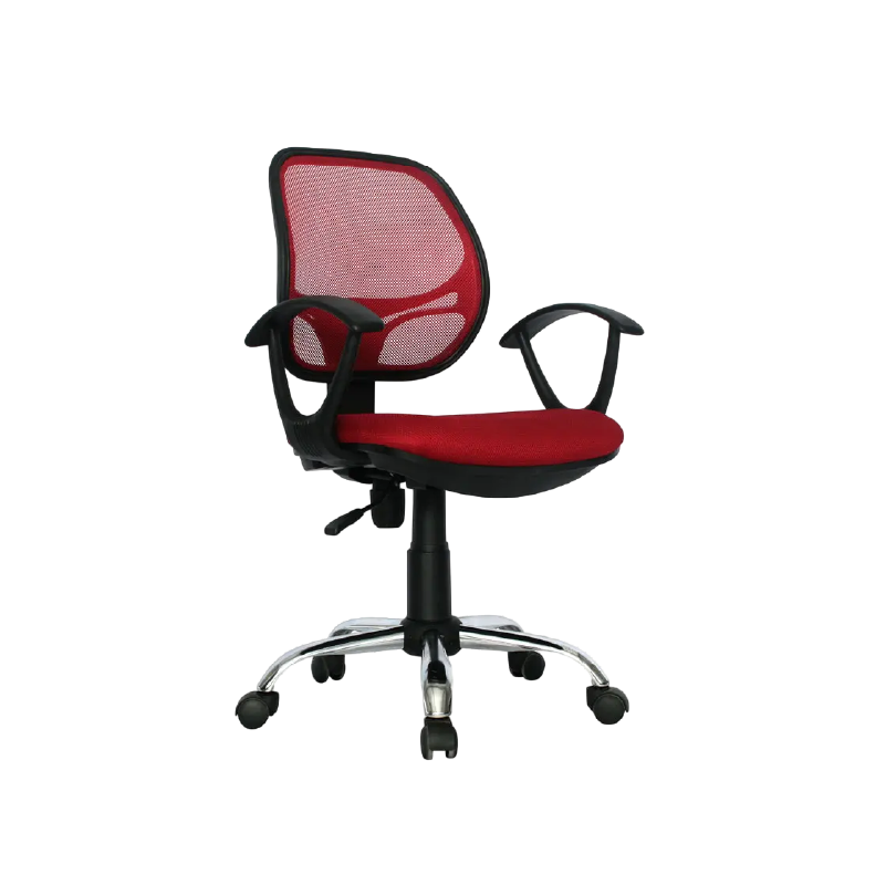 silla operativa con espalda basculante negra y roja