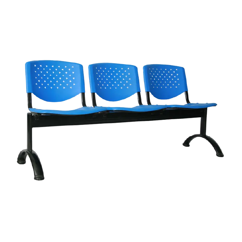 Silla Tándem Risma de 3 Puestos para Recepción azul