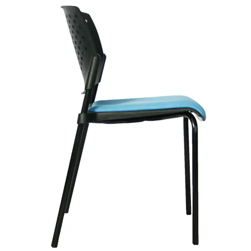 Silla Interlocutora para oficina recepcion y sala de espera negra y azul butterfly