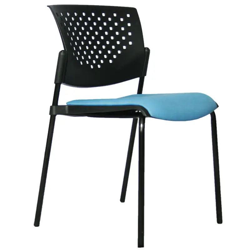 Silla Interlocutora para oficina recepcion y sala de espera negra y azul butterfly