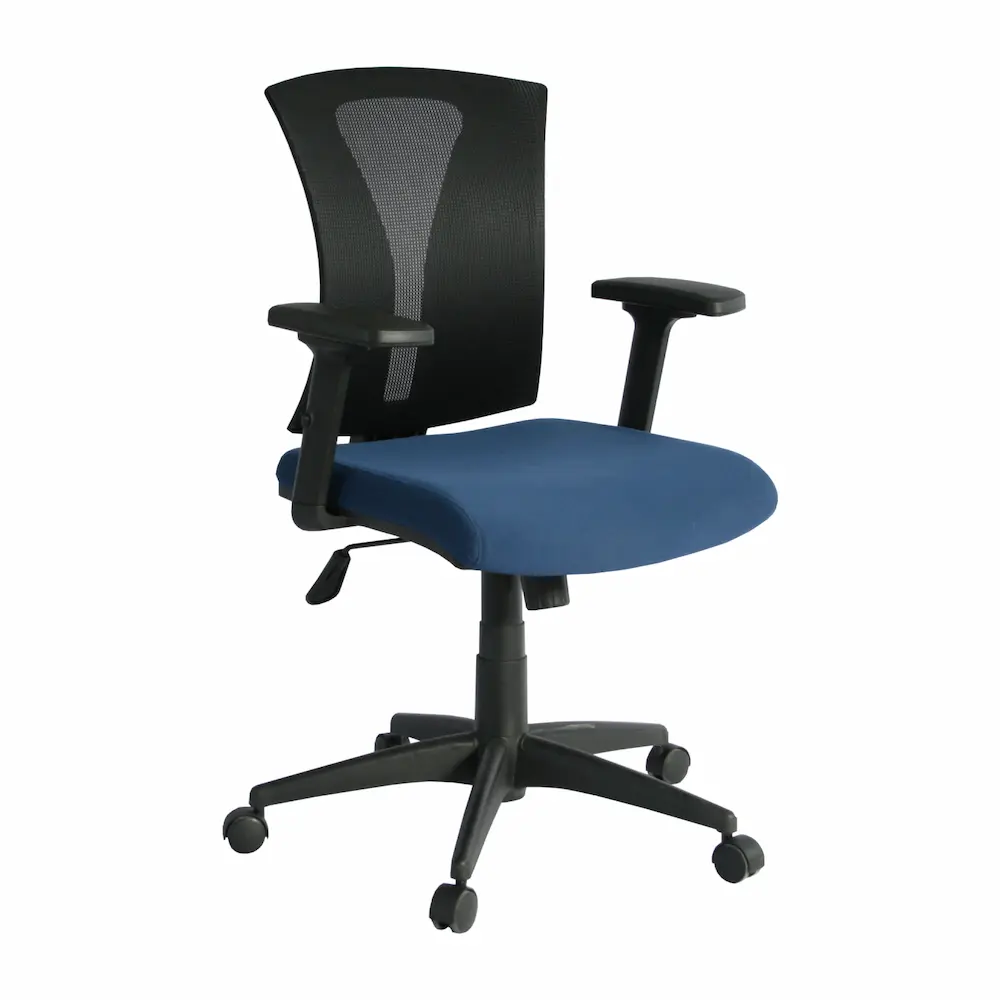 Silla Operativa para oficina Praga en Malla negro y azul