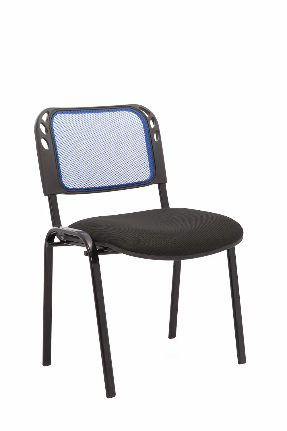 Silla interlocutora para oficina isoceles con malla azul