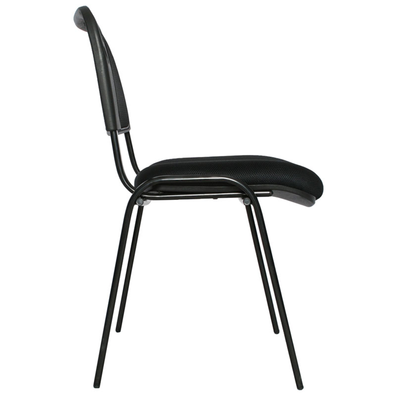 Silla interlocutora para oficina isoceles con malla negra 2