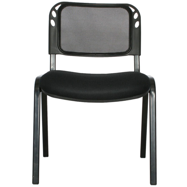 Silla interlocutora para oficina isoceles con malla negra