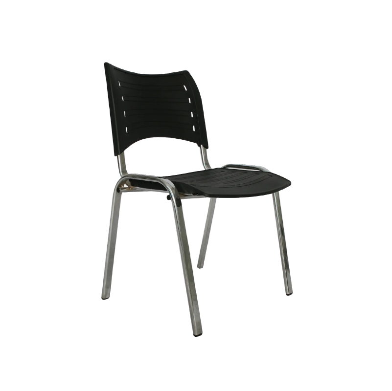 Silla interlocutora smart para oficina y recepcion asiento negro y espaldar negro