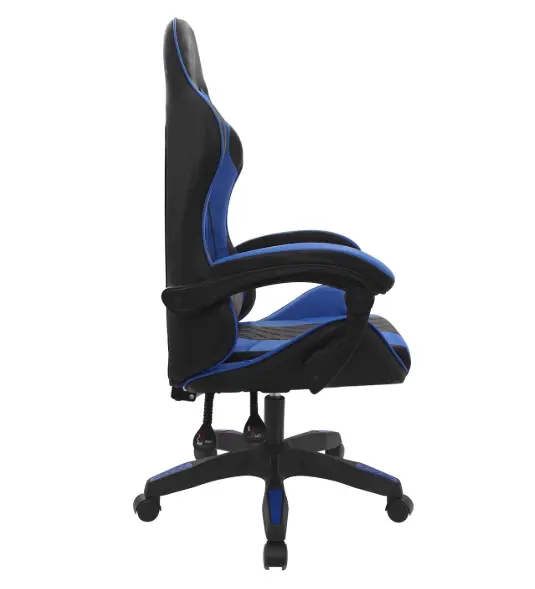 silla gamer ergonómica reclinable negro y azul