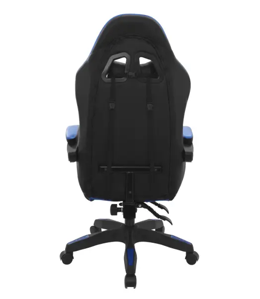 silla gamer ergonómica reclinable negro y azul